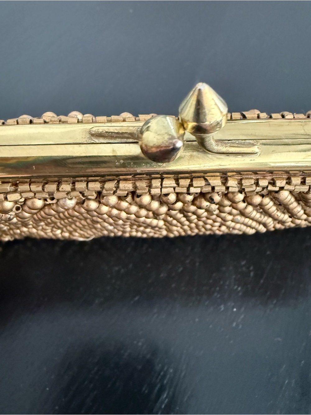 Moyna NWT Gold Beaded Evening Clutch Purse Removable Chain Wedding Cocktail Bag - Picture 4 of 8